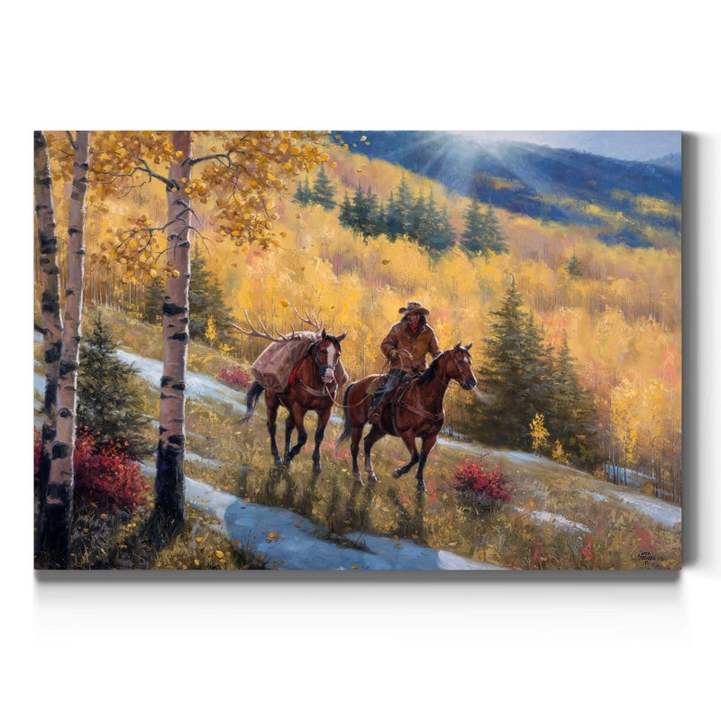 Renditions Gallery Canvas Animal Wall Art Home Paintings & Prints Summer Forest Horses Running Abstract Modern Western Botanical Nature Decorations for Office Bedroom Kitchen - 24"x36" LT31 - Image 1